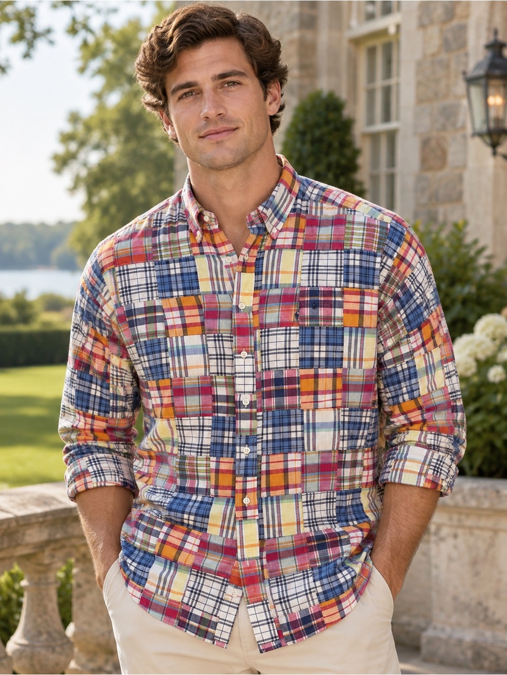 Men’s Patchwork Madras Plaid Shirt – Ralph Lauren Heritage Prep
